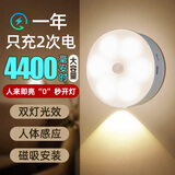 万火人体感应灯小夜灯充电磁吸壁挂床头灯卧室楼道楼梯地脚感应起夜灯