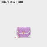 CHARLES&KEITH菱格链条单肩斜挎包信封包包女包生日礼物新年礼物CK2-20671406 VIOLET紫罗兰色 S