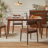家逸 实木餐桌现代简约洽谈餐厅家用中小户型吃饭长方形桌子1.6米单桌
