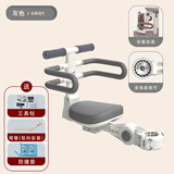 巧创电动车儿童座椅前置可折叠通用型宝宝安全坐椅凳自行车电瓶车小孩 灰色-单座+扶手+护栏 车座下或者车头有管，长≥4.5cm