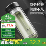 绿珠lvzhu 双层玻璃杯500ml 男女士大容量茶水分离办公泡茶水杯子B839