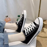 星之茧帆布鞋女夏低帮休闲百搭鞋子男鞋2024年新款潮板鞋男女春秋 黑色 （尺码偏小拍大一码） 37