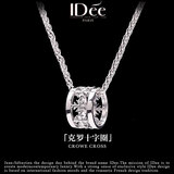 IDee  CREATIVE IDER FOR YOU法国IDee十字镂空环项链男女情侣吊坠挂件潮男时尚饰品配饰礼物 女款O型链45+5cm 吊坠0.7*1.2cm