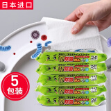 LEC日本马桶清洁湿巾便携式家用户外卫生间厕所马桶盖酒精除菌可溶解  5袋/120枚