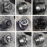 朋克摇滚复古潮男霸气单身食指戒指男日韩时尚个性不掉色钛钢欧美朋克指环 D8宝石鹰戒 有美码7到12号