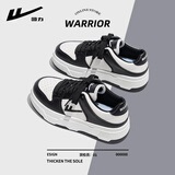 回力女鞋小白鞋女秋季休闲鞋女款厚底百搭板鞋学生运动熊猫空军鞋子 白黑 37