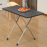 坤奉折叠桌餐桌学生家用写字桌宿舍便携小户型简易方桌少女房间简约桌 折叠款-80*40*72【经典黑】