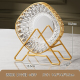 新款吐骨碟轻奢小菜碟高级感零食碟垃圾盘精致骨碟家用食品级小盘 白色4个装+置物架