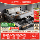 臻享家 床 北欧简约双人储物床高箱床主卧婚床卧室家具 灰色床（单床） 1.8米*2.0米