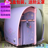 cuby加大日本书包小学生男女日式书包大容量背包儿童自动锁书包 紫色加大版日式书包