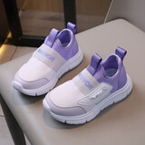 回力（Warrior）儿童鞋轻便跑步鞋一脚蹬男女童鞋校园休闲鞋 WZ-A475T 白紫 34 