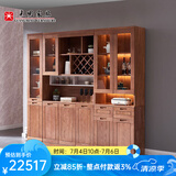光明家具 实木酒柜餐厅家具进口橡木储物柜现代简约酒柜组合 3311 六门酒柜-组合