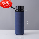 OLOEY皓慕随行杯套保温杯保护套通用水杯套防摔隔热玻璃杯袋子带提绳 1个蓝色-菱形格保温杯套