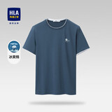 HLA海澜之家短袖T恤男冰爽棉双层领凉感透气印花短袖男夏季