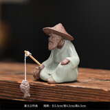 元禾厚望古法养鱼循环流水陶罐庭院鱼缸造景摆件假山鱼池瀑布流水DIY配件 钓鱼翁