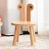 爱必居椅子靠背椅实木小板凳家用小鹿凳子橡胶木蜜蜂眼小凳 原木色