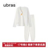 ubras【虞书欣同款】兔绒绒开襟家居服套装厚款女加绒睡衣冬季女 【长袖长裤套装】纯白色 S