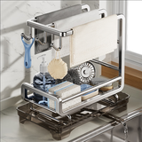 本王（BW）抹布架厨房置物架沥水架免打孔毛巾用品洗碗布水槽海绵专用收纳架 【不锈钢带导水管】小号升级加粗