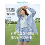 茵曼UPF100+防晒衣女夏时尚衬衫外套 浅蓝色 M