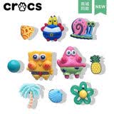 仓京库适配crocs洞洞鞋配饰卡骆驰卡通可爱鞋花新款智必星鞋扣diy配件 [沙滩海绵宝宝10个鞋扣
