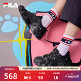 FILA 斐乐猫爪鞋4代女鞋老爹鞋情侣运动鞋复古时尚休闲鞋网面透气 【女款】黑-BK 36.5