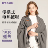 BYXAS百赛施发热毯可水洗披肩盖腿户外家用办公室午睡USB暖身毯 深灰色