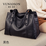 VUNIQSON品牌女包真皮手提包女托特包高级感包包洋气大容量软皮新款时尚 黑色
