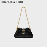 CHARLES&KEITH复古链条翅膀包斜挎包女生日礼物CK2-20671498 Black黑色 S