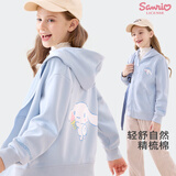 Hello Kitty女童外套春秋装连帽拉链衫洋气儿童卫衣韩版童装N0508蓝色130