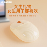 达尔优（dareu）水波纹无线鼠标便携办公轻音人体工学适用于惠普华硕华为笔记本电脑女生鼠标 奶茶色