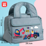 TeeLock 韩国小学生饭盒保温包加厚防水铝箔保温袋便当袋餐具袋 灰色汽车保温袋