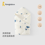 童泰（TONGTAI）婴儿包被新生儿抱被纯棉0-6月初生宝宝加厚棉抱被满月百天抱毯 蓝色小熊（秋冬加厚款0-15°C） 80x80cm