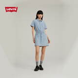 Levi's李维斯女士美式短款时尚潮流收腰显瘦蓝色ins风牛仔连衣裙 浅蓝色 S