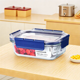 乐扣乐扣 密封玻璃保鲜盒 冰箱收纳盒便当盒厨房保鲜食品盒长方形630ML
