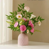 MPPMCK轻奢ins风仿真花艺术摆件仿真绿植年轻人桌面插花花艺装饰品 温馨粉紫花束+粉色花瓶