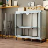 碧桃园衣柜简易加粗全钢架免安装折叠布衣柜加厚布艺加固挂衣收纳衣橱 110CM吉光