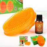 第三代经络刷魔蝎刷摩羯刷腿部信合牌按摩刷器小腿刷五行刷美体刷瘦身腿刷美容院专用磁疗养生生物磁芯 包装盒+穴位图+精油+魔蝎刷 第三代精装版 手套式耐精油 无异味 不变形软硬适中