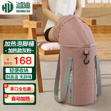 鸿迪 保温泡脚桶深桶折叠加厚加热过膝洗脚桶高桶过小腿便携式恒温熏蒸桶束口泡脚盆免安装洗脚盆大人足浴桶 日式灰粉-加热保温【远红外加热+便携+过膝束口】