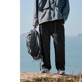 太平鸟男装【京东独家】休闲裤工装裤运动质感长裤子黑色（宽松）M