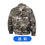 鸿赫空调服男装制冷带风扇的衣服夏季户外防暑充电工作服劳保工人工地 迷彩单上衣（2风扇款不含风扇） 165