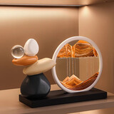 赟娅时来运转流沙画摆件客厅电视柜酒柜玄关轻奢高档高级装饰品办公室 【背靠金山】石来运转流沙画摆件