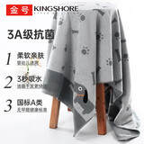 金号浴巾 3A级抗菌新疆纯棉吸水加大加厚成人家用单条装 灰色420g/条