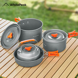 WhitePeak露营炊具户外套锅水壶煎锅大煮锅便携装备野外餐具升级大号4件套