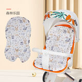 婴儿车坐垫四季通用丸丫t6二代遛娃神器双面垫子宝宝餐椅纯棉靠垫 灰兔双面垫【纯棉+透气网面】 67x35cm（通用推车/遛娃车/餐椅