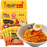 不倒翁韩国进口 辣味芝士拌面 130g*4袋 韩式拉面方便面 拌面泡面 速食