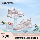 斯凯奇（Skechers）老爹鞋女士熊猫鞋刺绣厚底内增高小白鞋子休闲百搭季 149466-薰衣草色/LAV 36