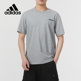 阿迪达斯（adidas）简约男装运动套头时尚潮流T恤  灰 2XL