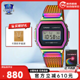 卡西欧（CASIO）gshock明星代言赛车日韩小方表户外运动电子手表生日礼物送男朋友 A1000PRW-1彩虹配色