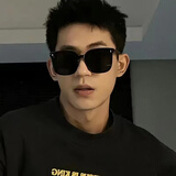 淘柚方形墨镜大脸显瘦太阳眼镜男女同款 黑框黑片-竖条 墨镜+镜袋镜布