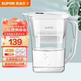 苏泊尔（SUPOR）过滤净水器 家用滤水壶 自来水过滤器净水壶 J-UF01（白色）一壶四芯